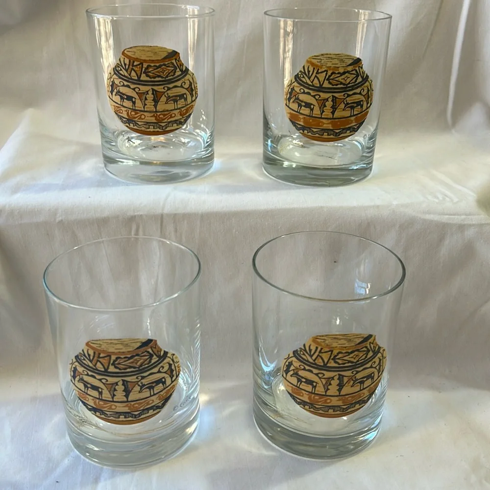Couroc Mid-Century Modern Cocktail Glasses -Set of 4